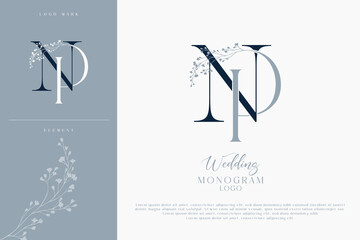 PN NR wedding initial monogram logo