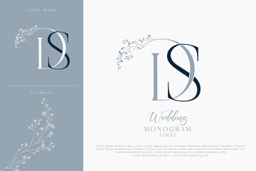 ds sd wedding initial monogram logo