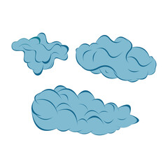Cloud shape icon vector dark blue color for cartoon cloud template
