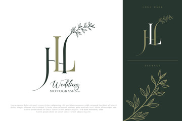 hl wedding initial modern and monogram logo