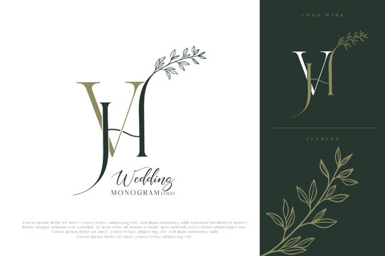 vh hv wedding initial modern and monogram logo