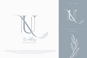 un nu wedding initial modern and monogram digital logo