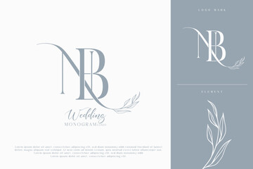 nb wedding initial modern and monogram digital logo