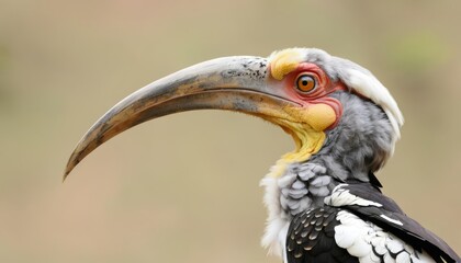 Fototapeta premium Vibrant Vulture A closeup of a colorful bird with striking features