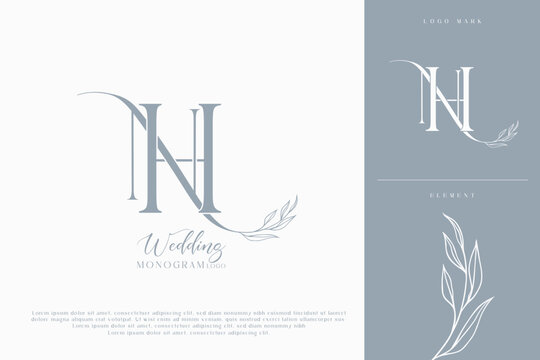 nh hn wedding initial modern and monogram digital logo
