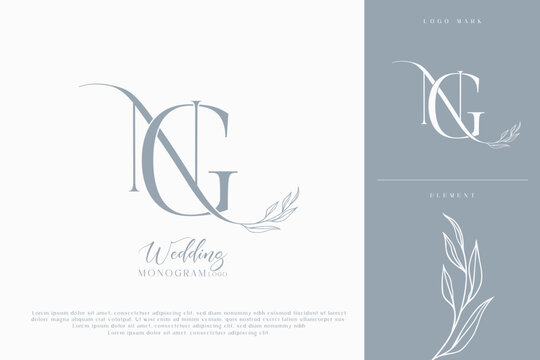 ng gn wedding initial modern and monogram digital logo