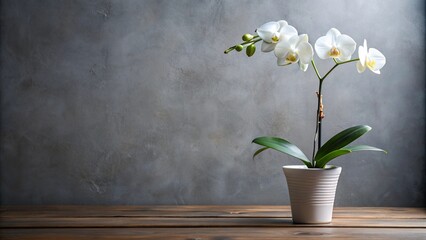 White orchid plant in a decorative pot, orchid, white, plant, flower, indoor, decoration, elegant, pot, floral, home, decor
