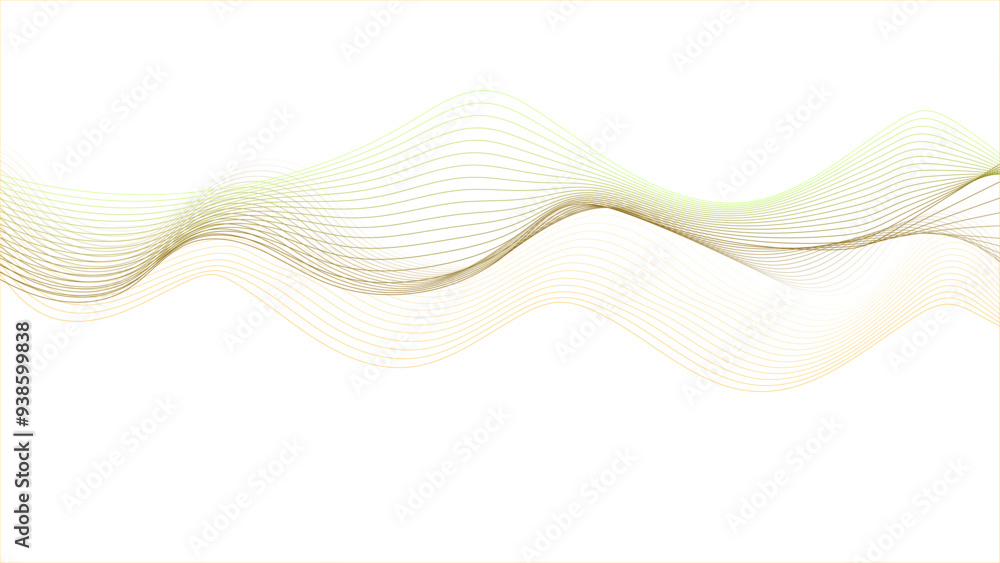 Wall mural abstract orange wavy lines digital frequency track equalizer background. abstract colorful wave elem