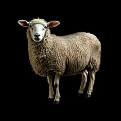 Obraz premium Sheep on Black Background.