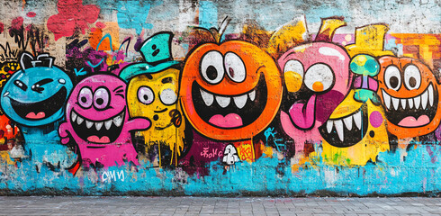 Colorful Graffiti Wall Art.