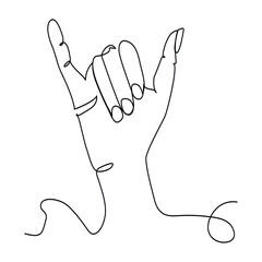 Continuous line art of couple holding hands

