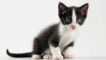  Adorable kitten with striking blue eyes and a heartmelting gaze
