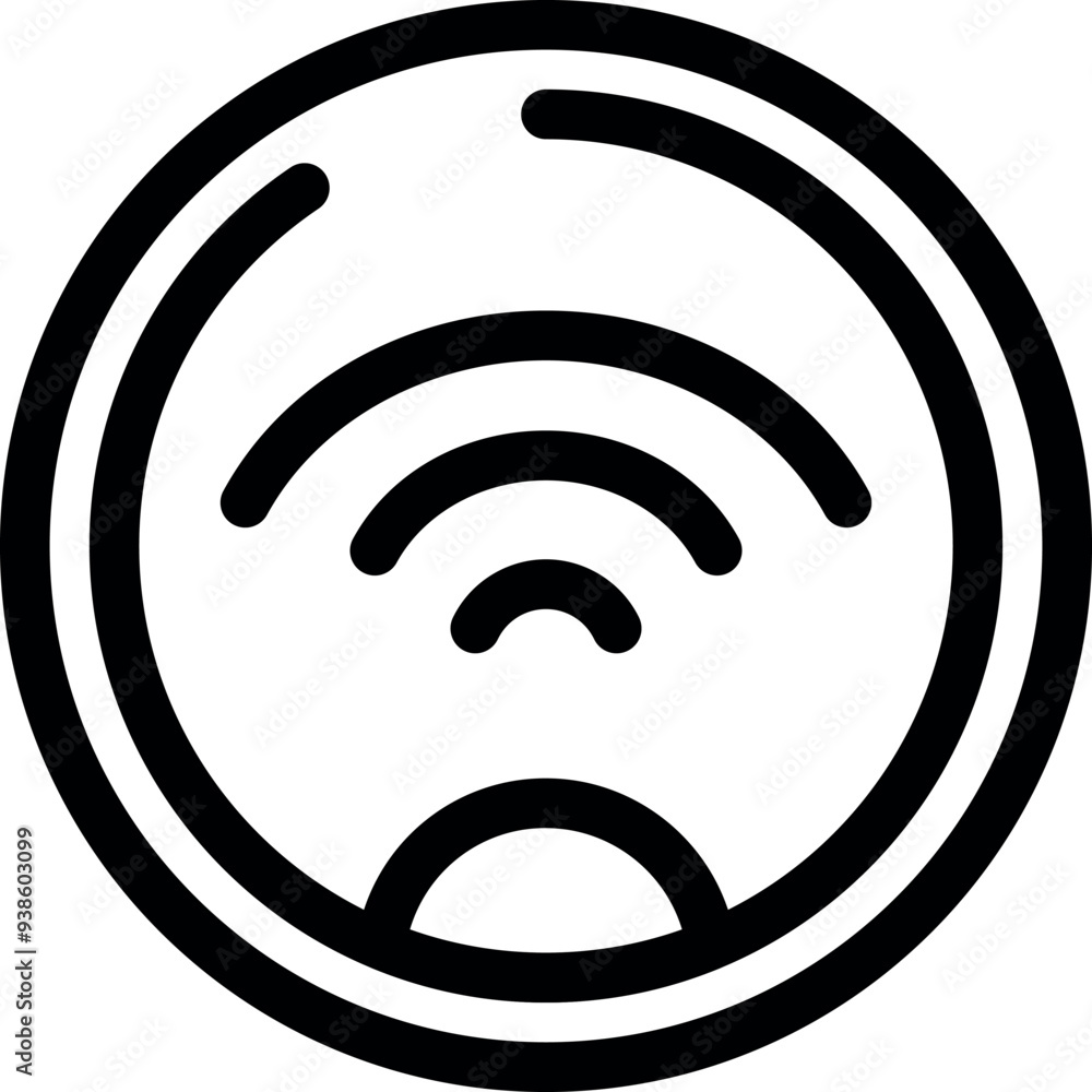 Aufkleber icon of a smart robot vacuum cleaner using wi fi for navigation