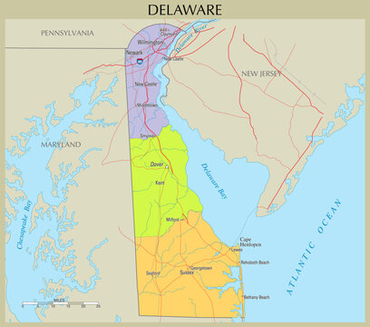 Map of Delaware, United States
