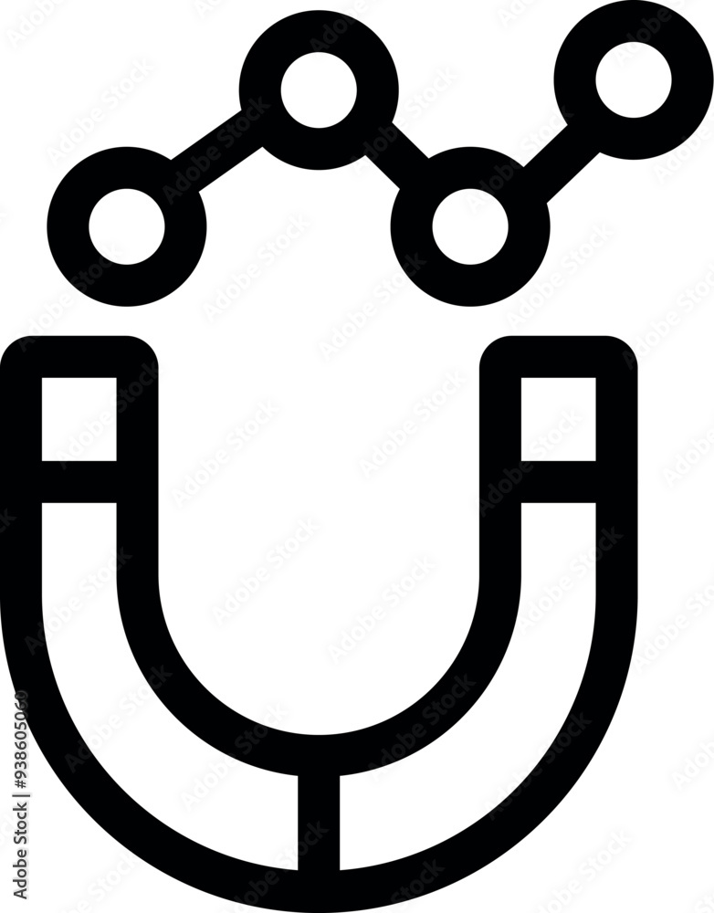 Poster magnet is attracting connected dots, symbolizing the power of inbound marketing in capturing the att