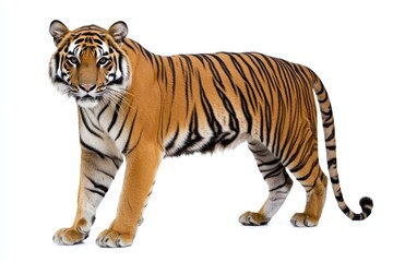 Obraz premium A Tiger Standing With Its Tail Curved