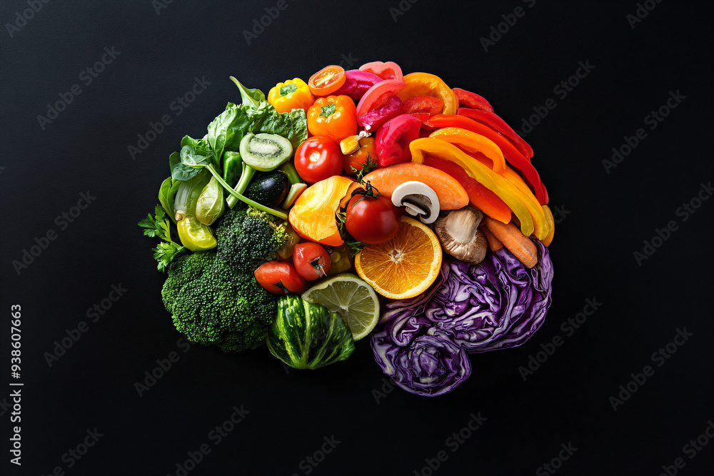 Poster Rainbow of Fruits and Veggies.