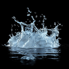 Water Splash on Black.