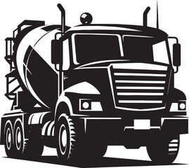Cement mixer truck silhouette vector illustration isolated on a white background