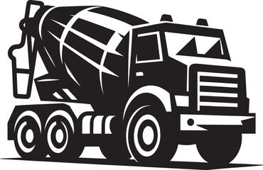 Cement mixer truck silhouette vector illustration isolated on a white background