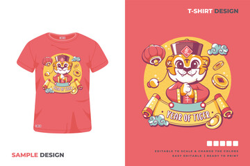 chinese tiger cartoon t shirt design