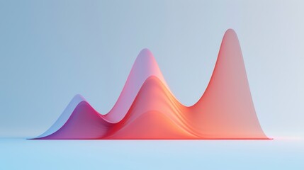 Abstract 3D waves in soft gradients of pink and orange, representing data trends and modern design.