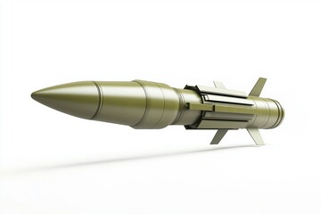 Anti-tank missile, isolated on white background, 3D illustration