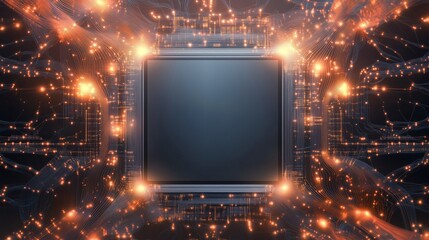 Obraz premium Abstract Representation of Technology and Processor with Lights