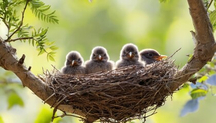  Peekaboo Baby birds in a nest