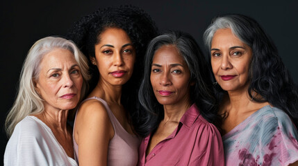 Fototapeta premium Breast Cancer Awareness: Diverse Women United in Support 