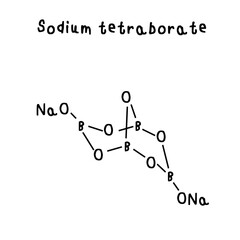 chemical structure of Sodium tetraborate illustration