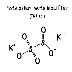 chemical structure of Potassium metabisulfite illustration
