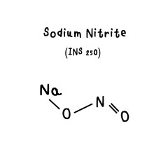 chemical structure of Sodium Nitrite illustration