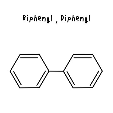 chemical structure of Biphenyl , Diphenyl illustration