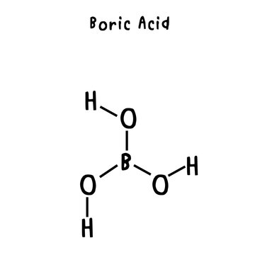 chemical structure of Boric Acid  illustration