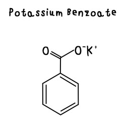 chemical structure of potassium benzoate illustration