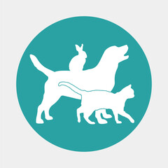 Icono Logo Veterinario Mascotas Vector