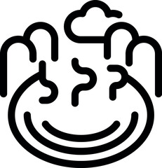 River is flowing through a forest landscape under a cloudy sky