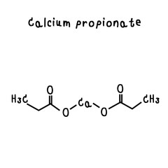 chemical structure of Calcium propionate illustration