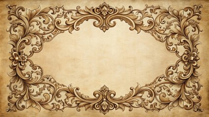 Vintage Victorian frame with intricate details on a background, antique, ornate, elegant, classic, retro, border