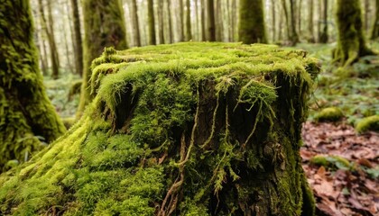  Mossy forest stump a testament to natures resilience