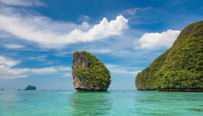 Naklejka premium Island Paradise A serene tropical getaway