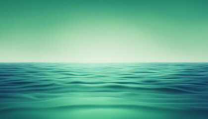 Obraz premium Serene Green Ocean Waves Under a Gradual Sky