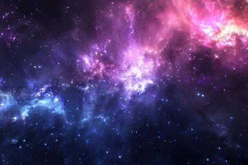 Naklejka premium Cosmic Nebula with Stars and Galactic Dust