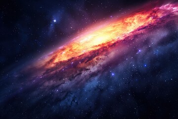 Obraz premium A Cosmic View of a Glowing Galaxy Amidst a Starry Night Sky