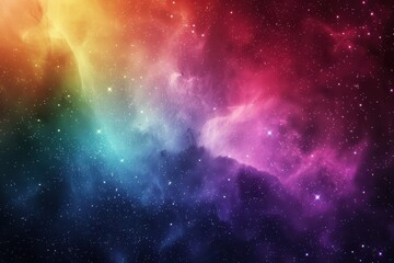 Naklejka premium A Colorful Nebula with Scattered Stars in the Cosmos