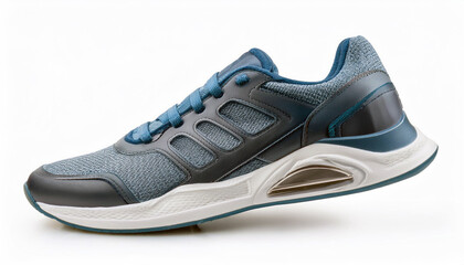 Blue Running Shoes with White Sole