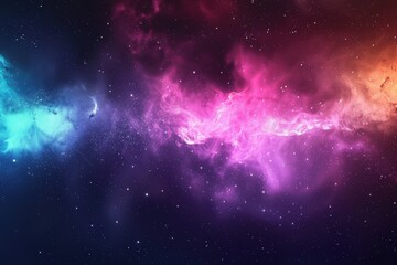 Naklejka premium Cosmic Nebula with Pink and Blue Hues