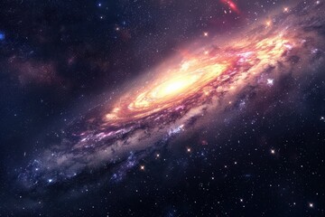 Fototapeta premium A Spiral Galaxy in a Starry Night Sky