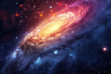 Fototapeta premium A Spiral Galaxy in a Starry Sky